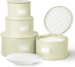 China Storage Containers, Hard Shell Case with Felt Dividers for Charger Plates, - Picture 1 of 7