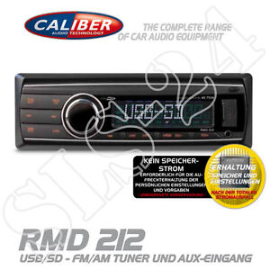 Caliber RMD212 Autoradio DIN Radio USB SD AUX-IN AM/FM MP3 Tuner ohne CD Player