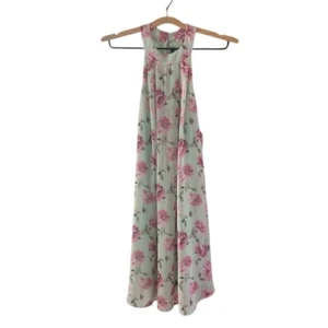 Lila Clothing Co. Floral Neckholder Kleid Ärmellos Freizeit Rosa Grün Größe M - Bild 1 von 7