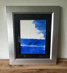 Wyland "Two Dolphins" Framed Original Watercolor Painting on Deckle Edge Paper!! - Picture 1 of 9