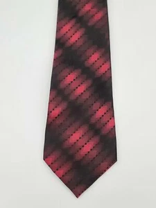 Corbata protectora de tela de teflón DuPont diamante superpuesto rojo/negro Dockers para hombre -NUEVA SIN ETIQUETAS - Imagen 1 de 4
