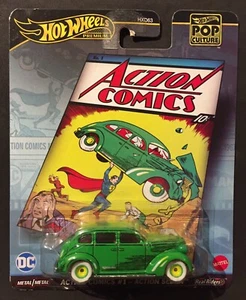 HOT WHEELS POP PREMIUM SUPERMAN ACTION COMICS #1 ACTION SEDAN BRAND NEW MSIB - Picture 1 of 5