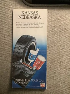 Vintage Phillips 66 Kansas Nebraska State Highway Gas Station Travel Road Map - Picture 1 of 2