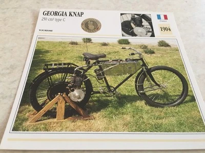 Tarjeta Moto Georgia Knap 250 cm3 Tipo C 1904 Colección Atlas Motorcycle Francia - Imagen 1 de 2