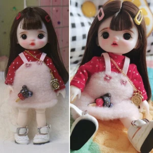 16 Cm Doll 1/8 BJD Dolls Girl Gift with Full Outfits Clothes Set Wig Shoes DIY - Bild 1 von 10