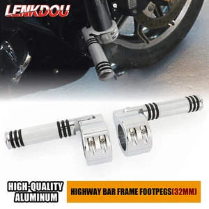 1.25" 1 1/4" Highway Foot Pegs For Harley Touring Road King Street Glide Softail - Picture 1 of 10