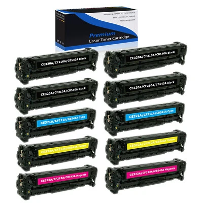 10PK CB540A CB541A CB542A CB543A for HP 125A Toner CM1312nfi CM1312mfp CP1515n - Image 1 of 4