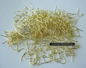 300 Vergoldet Einfach Fischhaken Ohrring Drähte offene Bodenschlaufe FPH010C - Bild 1 von 4