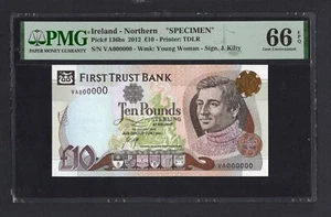 Northern Ireland 10 Pounds 2012 P136bs Specimen Uncirculated Grade 66 - Picture 1 of 2