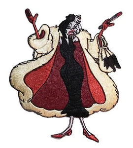 101 Dálmatas Película CRUELLA DE VIL PERSONAJE Iron-on/Cosido PARCHE Bordado - Imagen 1 de 1
