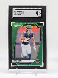 2024 Panini Prizm Rome Odunze SGC 9 Green Prizm Rookie (RC) #385 - Picture 1 of 2