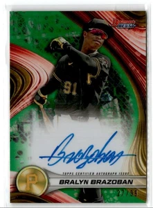 2024 BOWMAN GREEN REFRACTOR AUTOGRAPHS GREEN BRALYN BRAZOBAN AUTO 27/99 - Picture 1 of 2