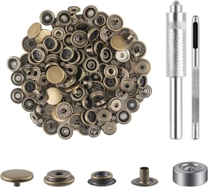 Kit de herramientas de sujetador a presión de cuero de 200 piezas (50 juegos) broches de presión de 5/8 pulgadas (15 mm) para - Imagen 1 de 3