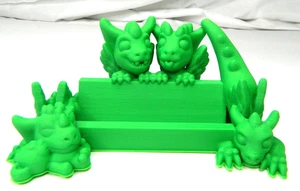 Dragon Babies Business Card TCG Cell Phone Holder Display- Green 3D Printed - Picture 1 of 9