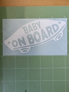 Baby On Board Car Decal. Oracle Vinal. 5” x2 .75” - Foto 1 di 1