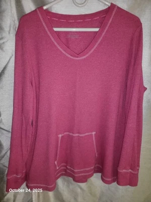 Top Liz Wear Térmico Tejido Waffle Manga Larga Talla XXL Costuras en Contraste Rosa Usado en Excelente Condición Foto 1 de 4