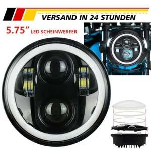 5.75 IN LED Angel Eye Halo DRL Motorrad Universel Frontscheinwerfer E-Geprüft - Bild 1 von 12