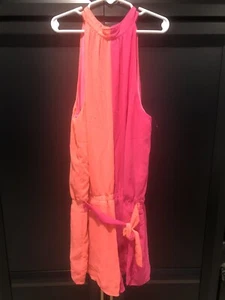 MIA Girls Size XL SLEEVELESS JUMPSUIT Bright Colors Orange/pink - Picture 1 of 6