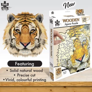 Puzzle Master 'Tiger 2.0' - Unique Animal-Shaped Wooden Puzzle for Adults - Art - Picture 1 of 12