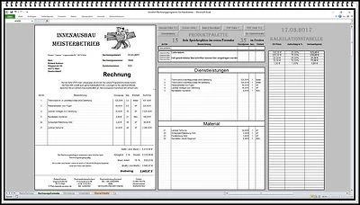 Rechnungen  Rechnungssoftware Handwerksbetriebe Handwerker Excel  - Software - Bild 1 von 4