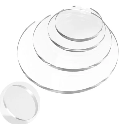 FOGLIO cerchio acrilico trasparente tondo plastica dischi taglio laser spessore 2/3/4/5/6 mm - Immagine 1 di 4