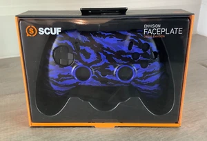SCUF ~ ENVISION COQUE FACEPLATE ~ TIGER STRIPE BLACK & BLUE ~ BRAND NEW - Picture 1 of 3