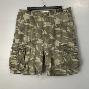 Aeropostale tarnfarbene Cargoshorts Herren 34 militärgrün Taschen Y2k Baggy Skater - Bild 1 von 12