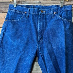 Wrangler Jeans Mens 36x30 13MWZ Dark Wash Cowboy Denim Vintage 90s Western Work - Picture 1 of 7