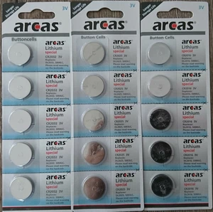 Arcas Knopfzellen CR2016 CR2025 CR2032 Auswahl-Angebot 1-50 Stück