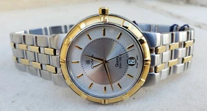 NEW CYMA LE LOCLE 2 TONE QUARTZ 35MM MENS WATCH - Picture 1 of 12