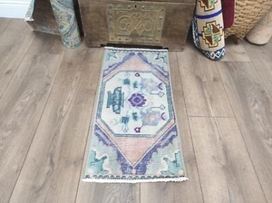 Türkischer Teppich, Haustürteppich, Wollteppich, Schlafzimmerteppich, Vintageteppich, Kleinflächenteppich - Bild 1 von 10