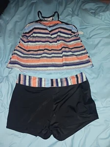 Women's Plus Size Tankini W/Swim Shorts! Size 20 Swimsuit Set South Point Nwt! - Picture 1 of 4