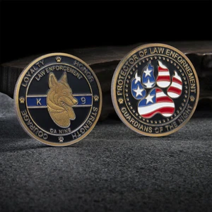 Police Dog Guardians Law Enforcement Protector Commemorative Challenge Coin Gift - Picture 1 of 7
