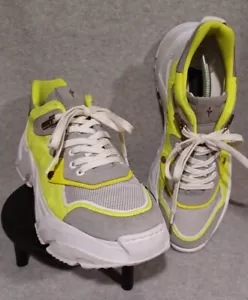 4 Tenis Cesare Paciotti Entrenadores Gris Blanco Verde Neón Para Hombre Talla 10 - Imagen 1 de 8