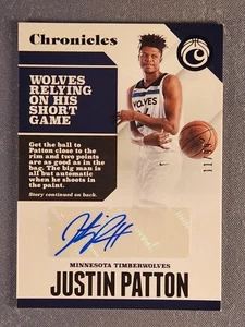 2017-18 Chronicles Autograph #CA-JPT Justin Patton Rookie RC Blue Foil /99 SSP - Picture 1 of 2