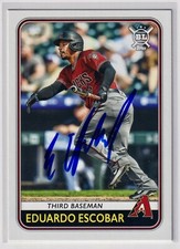 EDUARDO ESCOBAR In Person Auto On Card 2020 Topps Big League Diamondbacks Mets