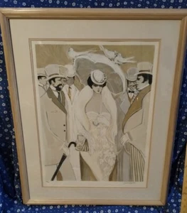 Litografía enmarcada ISAAC MAIMON ESTILO FRANCÉS ARTE MODA Numerada Firmada 120/275 - Imagen 1 de 9