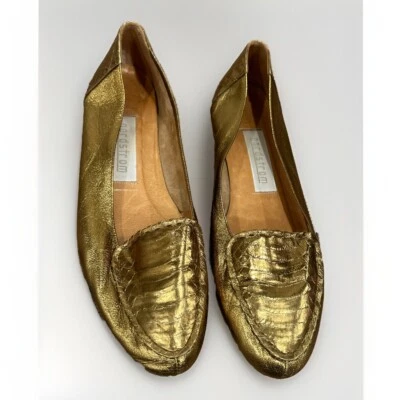 Zapatos planos estrechos de cuero vintage Nordstrom para mujer de oro amarillo talla 7,5 N Foto 1 de 4