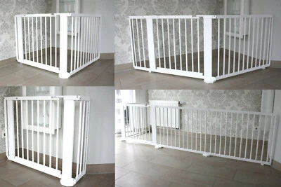 Absperrgitter Türschutzgitter Treppenschutzgitter 119 bis 368 cm massiv weiss - Bild 1 von 4