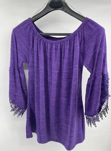 Win Win Top Women’s XL Purple Fairy Grunge Boho Witchy Renaissance Lace NEW - Picture 1 of 10