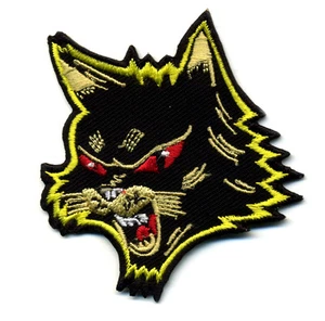 Black cat patch badge halloween retro rockabilly psychobilly tattoo hot rod - Picture 1 of 1