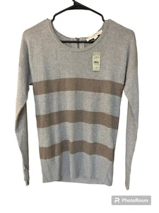 Maglione donna Ann Taylor Loft taglia SP a righe misto cotone rayon - Foto 1 di 14