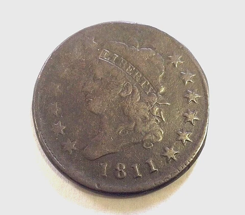 1811 CLASSIC HEAD LARGE CENT VF/XF DETAILS  (1843) Cover