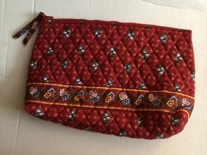 New Without Tags Retired Vera Bradley Provincial Red Makeup Travel Bag Purse - Picture 1 of 3