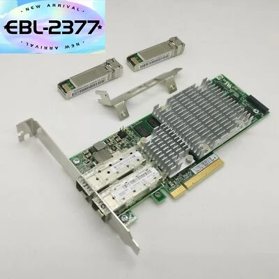 HP NC522SFP Dual Port 8lane PCI-e 10GbE 468349-001 Server Adapter W / 2* Transc - Image 1 of 4