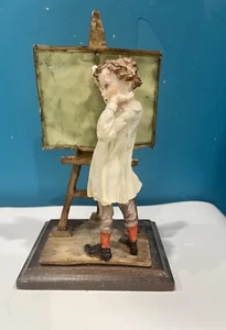 Vintage Capodimonte Mädchen an Tafel in der Schule Figur Italien - Bild 1 von 8
