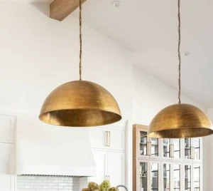 Brass Dome Pendant Light Fixtures Moroccan Ceiling Lights, Brass Oxide - Picture 1 of 7
