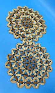 Brown & Beige Wood Bamboo Beaded Trivets - Hot Plates Hand Made Set of 4 VTG NEW - Picture 1 of 5