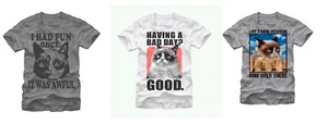 Grumpy Cat novelty funny Adult T - shirt Good Neighbor Bad Day Awful - Picture 1 of 4