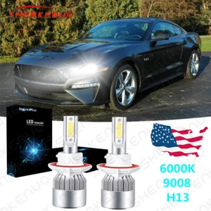 H13 9008 LED Headlight Hi/Low Kit White 6000K Bulb for 2005-2012 FORD Mustang GT - Bild 1 von 12